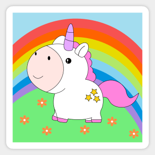 Unicorn, unicorn, rainbow, picture for kids room Sticker